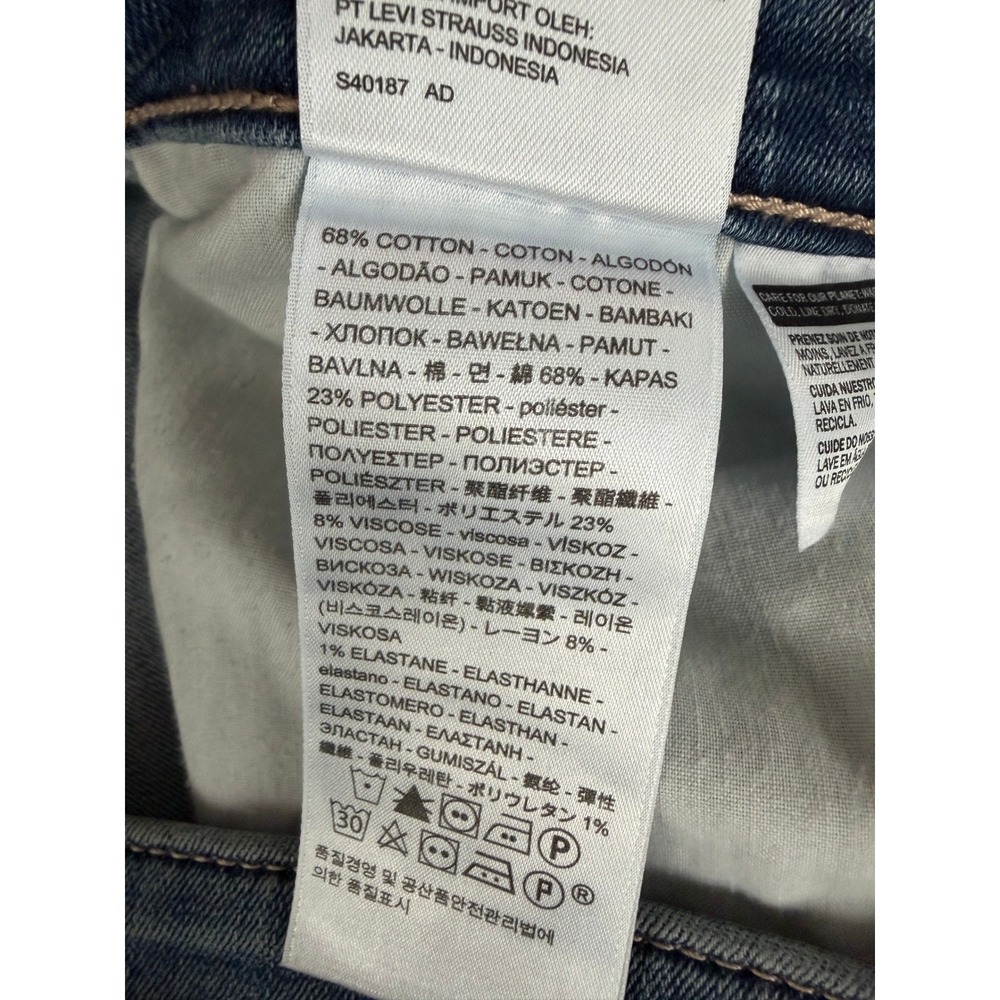 Levis 711 Skinny Jeans Womens 24W Light Wash Distressed Denim Casual Normcore - Picture 5 of 10